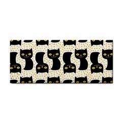 Black Cats And Dots Koteto Cat Pattern Kitty Hand Towel by Salman4z