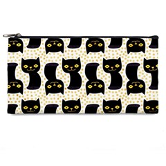 Black Cats And Dots Koteto Cat Pattern Kitty Pencil Case by Salman4z