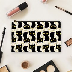 Black Cats And Dots Koteto Cat Pattern Kitty Cosmetic Bag (medium) by Salman4z