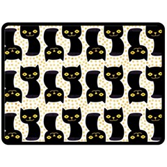 Black Cats And Dots Koteto Cat Pattern Kitty Fleece Blanket (large) by Salman4z