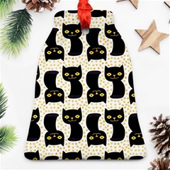 Black Cats And Dots Koteto Cat Pattern Kitty Bell Ornament (two Sides) by Salman4z