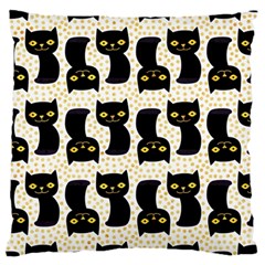 Black Cats And Dots Koteto Cat Pattern Kitty Large Cushion Case (two Sides) by Salman4z