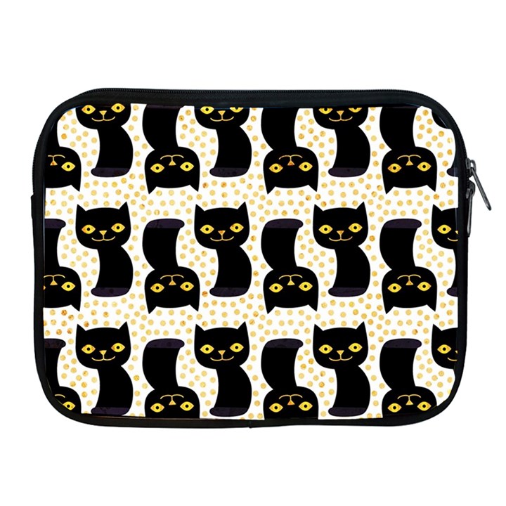 Black Cats And Dots Koteto Cat Pattern Kitty Apple iPad 2/3/4 Zipper Cases