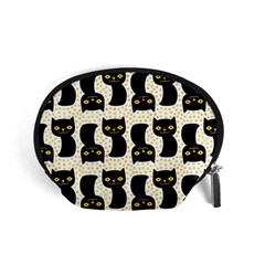 Black Cats And Dots Koteto Cat Pattern Kitty Accessory Pouch (small) by Salman4z