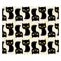 Black Cats And Dots Koteto Cat Pattern Kitty Two Sides Premium Plush Fleece Blanket (small) by Salman4z