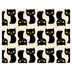 Black Cats And Dots Koteto Cat Pattern Kitty Premium Plush Fleece Blanket (medium) by Salman4z