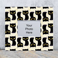 Black Cats And Dots Koteto Cat Pattern Kitty White Wall Photo Frame 5  X 7  by Salman4z