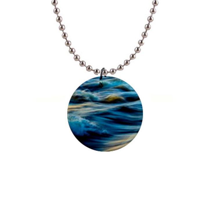 Waves Abstract 1  Button Necklace