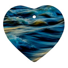 Waves Abstract Heart Ornament (Two Sides)