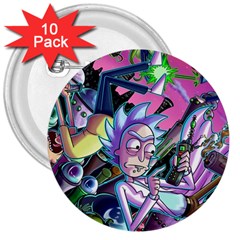 Rick And Morty Time Travel Ultra 3  Buttons (10 Pack)  by Salman4z