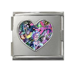 Rick And Morty Time Travel Ultra Mega Link Heart Italian Charm (18mm) by Salman4z