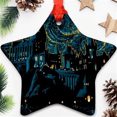 Hogwarts Castle Van Gogh Star Ornament (two Sides) by Salman4z