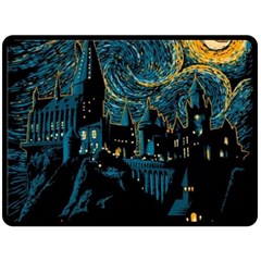 Hogwarts Castle Van Gogh Fleece Blanket (large) by Salman4z