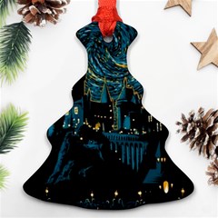 Hogwarts Castle Van Gogh Christmas Tree Ornament (two Sides) by Salman4z