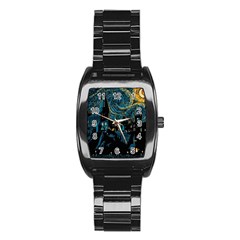 Hogwarts Castle Van Gogh Stainless Steel Barrel Watch by Salman4z