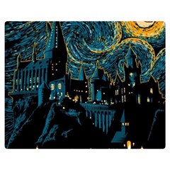 Hogwarts Castle Van Gogh Two Sides Premium Plush Fleece Blanket (medium) by Salman4z