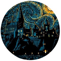 Hogwarts Castle Van Gogh Wooden Bottle Opener (round) by Salman4z