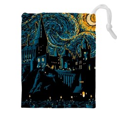 Hogwarts Castle Van Gogh Drawstring Pouch (5xl) by Salman4z