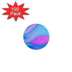 Colorful Blue Purple Wave 1  Mini Buttons (100 Pack)  by Salman4z