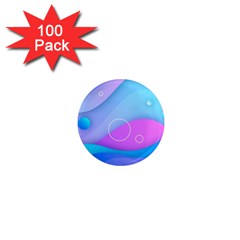 Colorful Blue Purple Wave 1  Mini Magnets (100 Pack)  by Salman4z