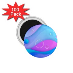 Colorful Blue Purple Wave 1 75  Magnets (100 Pack)  by Salman4z