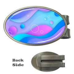 Colorful Blue Purple Wave Money Clips (oval)  by Salman4z