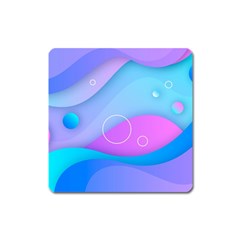 Colorful Blue Purple Wave Square Magnet by Salman4z