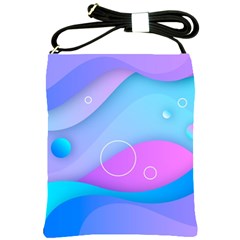 Colorful Blue Purple Wave Shoulder Sling Bag by Salman4z