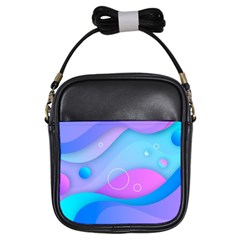 Colorful Blue Purple Wave Girls Sling Bag by Salman4z