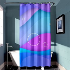 Colorful Blue Purple Wave Shower Curtain 36  X 72  (stall)  by Salman4z