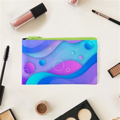 Colorful Blue Purple Wave Cosmetic Bag (xs) by Salman4z