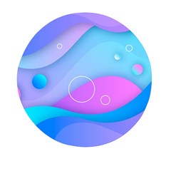 Colorful Blue Purple Wave Mini Round Pill Box by Salman4z