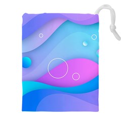 Colorful Blue Purple Wave Drawstring Pouch (4xl) by Salman4z