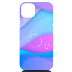 Colorful Blue Purple Wave Iphone 14 Plus Black Uv Print Case by Salman4z