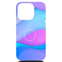 Colorful Blue Purple Wave Iphone 14 Pro Black Uv Print Case by Salman4z