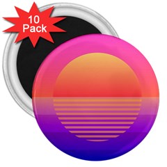 Sunset Summer Time 3  Magnets (10 Pack)  by Salman4z