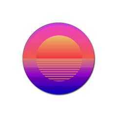 Sunset Summer Time Rubber Coaster (round) by Salman4z