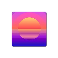 Sunset Summer Time Square Magnet