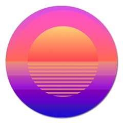 Sunset Summer Time Magnet 5  (round)