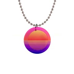 Sunset Summer Time 1  Button Necklace by Salman4z