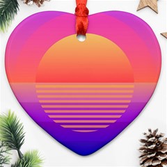 Sunset Summer Time Heart Ornament (two Sides) by Salman4z