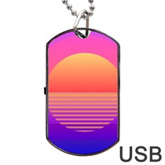 Sunset Summer Time Dog Tag Usb Flash (one Side) by Salman4z