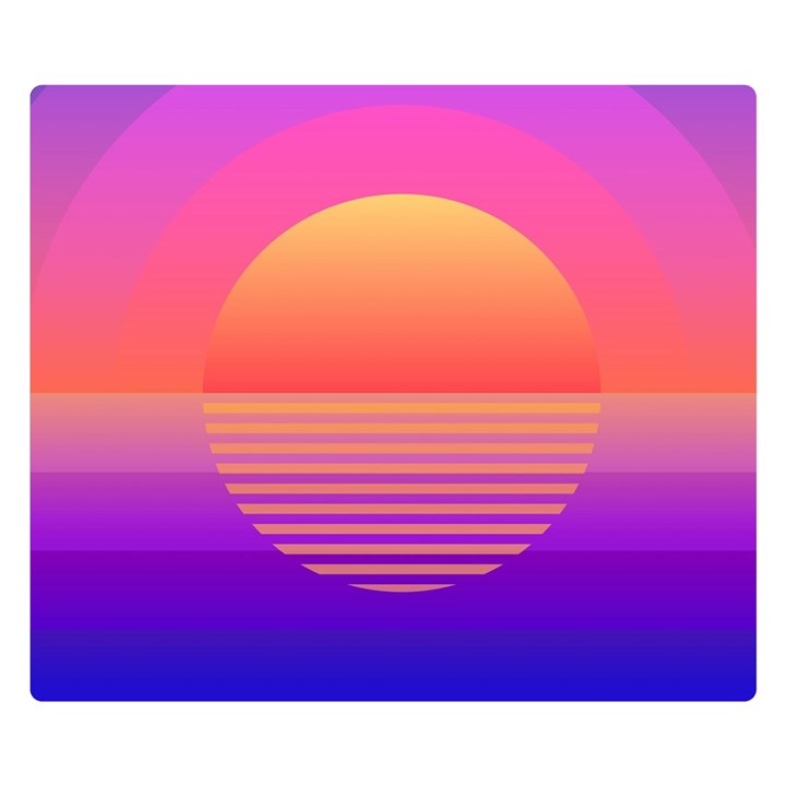 Sunset Summer Time Two Sides Premium Plush Fleece Blanket (Small)