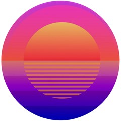 Sunset Summer Time Uv Print Round Tile Coaster by Salman4z