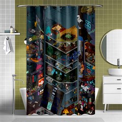 Fictional Character Cartoons Shower Curtain 48  X 72  (small)  by Salman4z