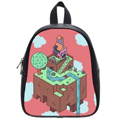 Minimal Digital Cityscape School Bag (small) by Salman4z