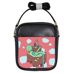 Minimal Digital Cityscape Girls Sling Bag by Salman4z