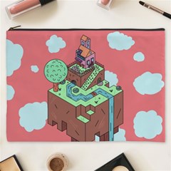 Minimal Digital Cityscape Cosmetic Bag (xxxl) by Salman4z