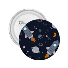 Space Background Illustration With Stars And Rocket Seamless Vector Pattern 2 25  Buttons by Salman4z