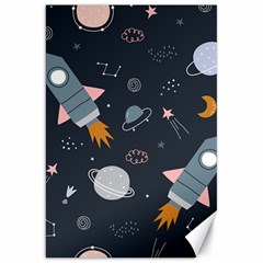 Space Background Illustration With Stars And Rocket Seamless Vector Pattern Canvas 20  X 30  by Salman4z